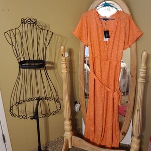 Orange and white romper